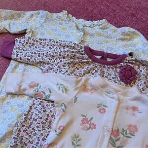 0-3 mos Floral Pajamas Set